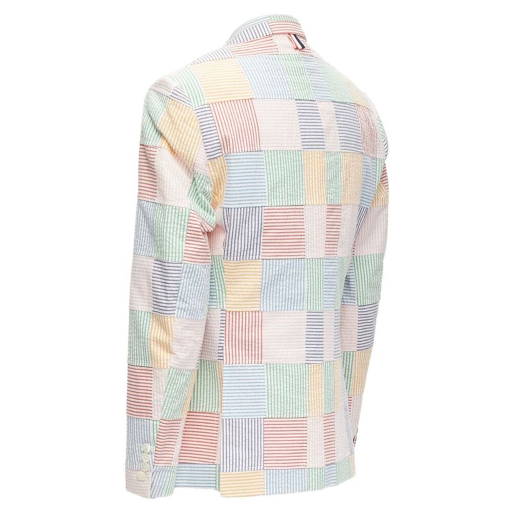 Thom E Colourful Stripes Patchwork Seersucker But… - image 6